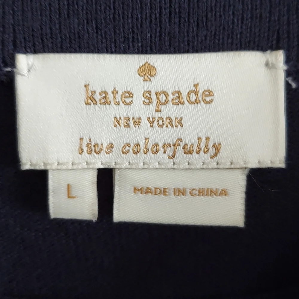 Kate Spade Head in the Clouds Hot Air Balloon Sweater Size Large Blue Multicolor - Picture 10 of 16